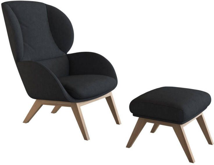 FLEXLUX Oorfauteuil Adria Stijl & comfort organische vorm eikenhouten voet - Foto 3