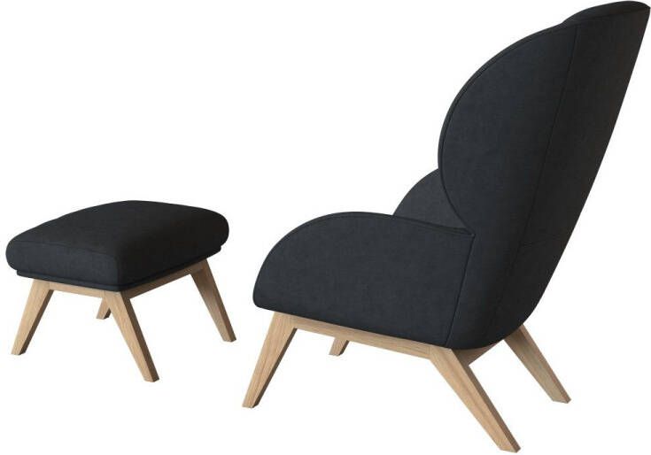 FLEXLUX Oorfauteuil Adria Stijl & comfort organische vorm eikenhouten voet - Foto 4