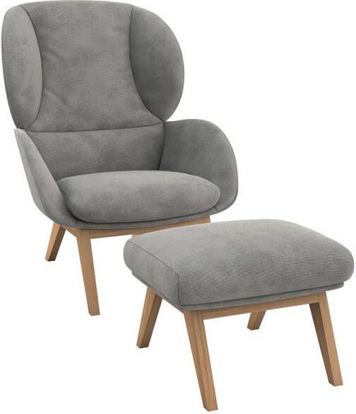 FLEXLUX Oorfauteuil Adria Stijl & comfort organische vorm eikenhouten voet - Foto 5