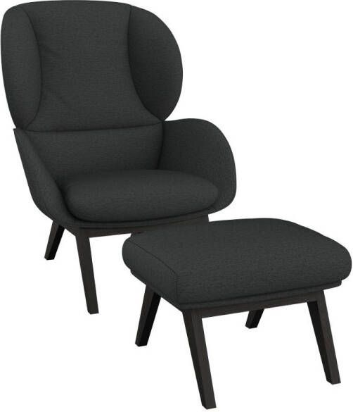 FLEXLUX Oorfauteuil Adria Stijl & comfort organische vorm zwarte houten voet - Foto 5