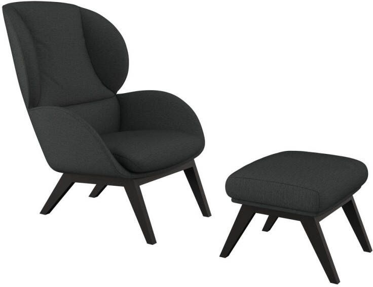 FLEXLUX Oorfauteuil Adria Stijl & comfort organische vorm zwarte houten voet - Foto 3