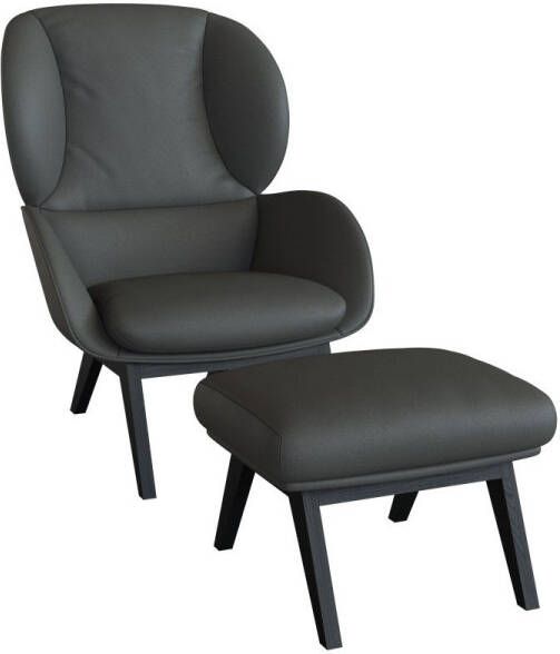 FLEXLUX Oorfauteuil Adria Stijl & comfort organische vorm zwarte houten voet - Foto 5