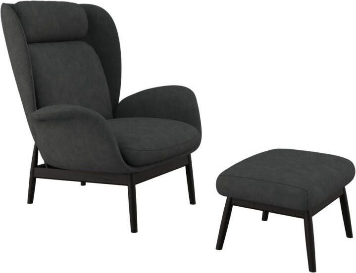 FLEXLUX Oorfauteuil Padova Stijl & comfort organische vorm geïntegreerde lendensteun zwarte voet - Foto 3