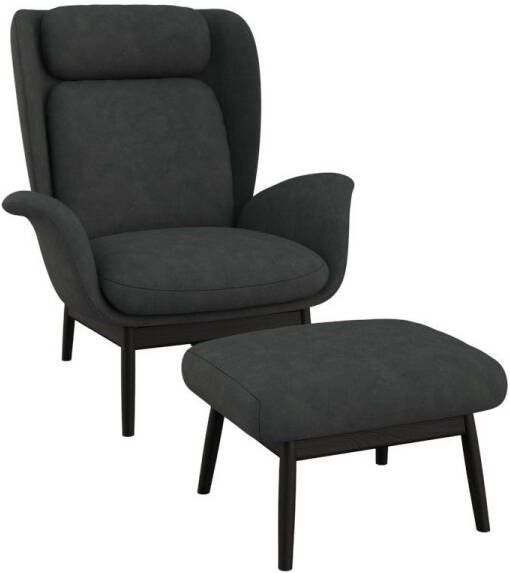 FLEXLUX Oorfauteuil Padova Stijl & comfort organische vorm geïntegreerde lendensteun zwarte voet - Foto 5