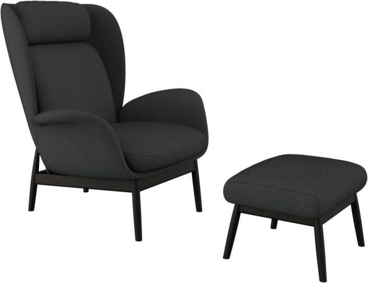 FLEXLUX Oorfauteuil Padova Stijl & comfort organische vorm geïntegreerde lendensteun zwarte voet - Foto 3