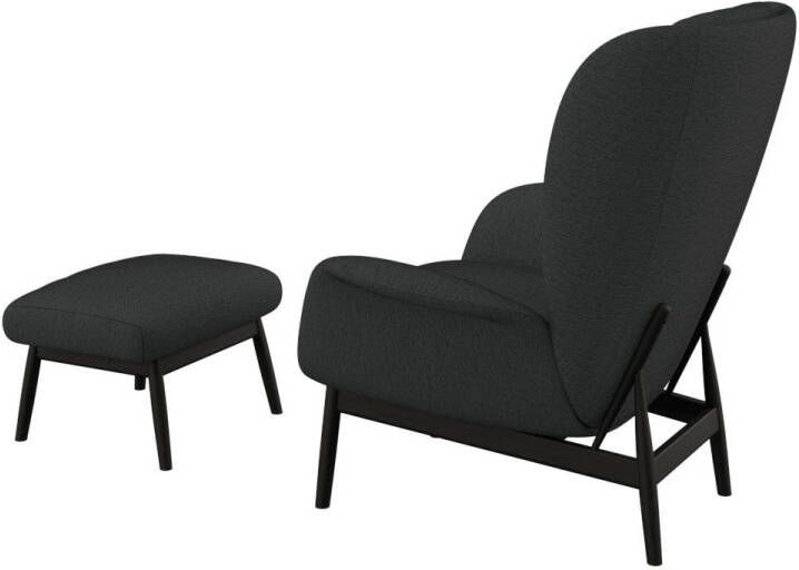 FLEXLUX Oorfauteuil Padova Stijl & comfort organische vorm geïntegreerde lendensteun zwarte voet - Foto 4