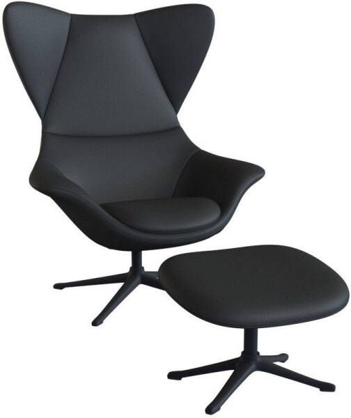 FLEXLUX Oorfauteuil Stilo relaxfauteuil Solitaire stijlicoon draaibaar zwarte poot - Foto 5