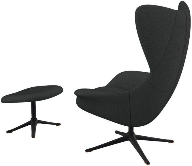 FLEXLUX Oorfauteuil Stilo relaxfauteuil Solitaire stijlicoon draaibaar zwarte poot - Foto 4