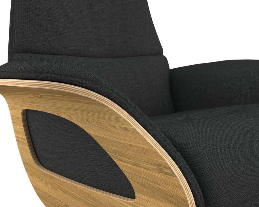 FLEXLUX Relaxfauteuil Clement praktische elektrische fauteuil Maat M elektrische rug- en voetensteun accu armleuning Eiken zwarte poot - Foto 2