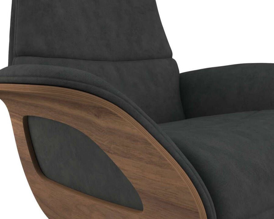 FLEXLUX Relaxfauteuil Clement praktische elektrische fauteuil Maat M elektrische rug- en voetensteun accu armleuning Walnoot zwarte poot - Foto 2