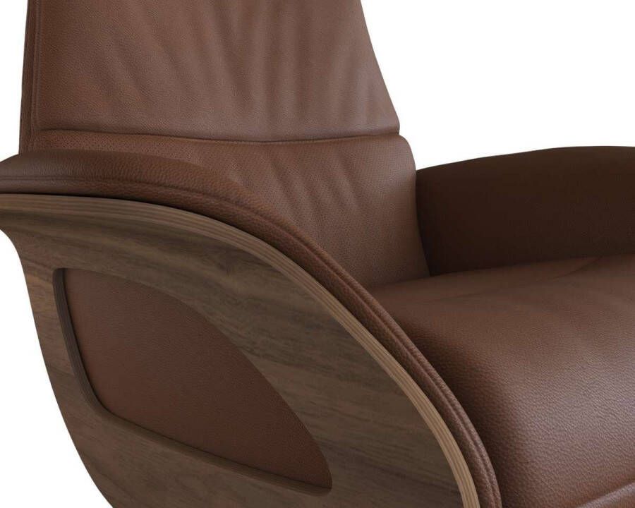 FLEXLUX Relaxfauteuil Clement praktische elektrische fauteuil Maat M elektrische rug- en voetensteun accu armleuning Walnoot zwarte poot - Foto 2