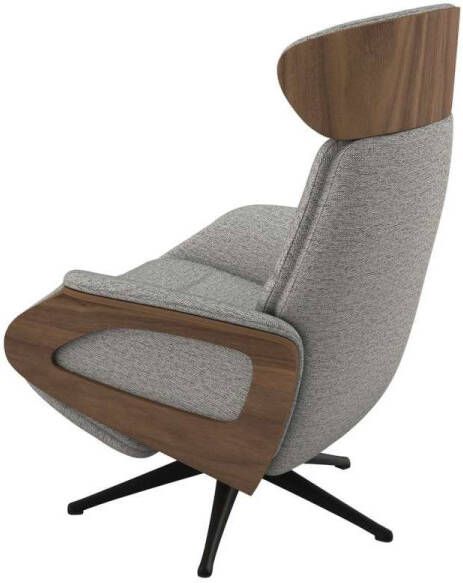 FLEXLUX Relaxfauteuil Clement praktische elektrische fauteuil Maat M elektrische rug- en voetensteun accu armleuning Walnoot zwarte poot - Foto 3