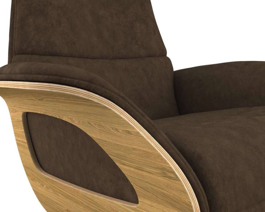 FLEXLUX Relaxfauteuil Clement praktische elektrische fauteuil Maat M elektrische rug- en voetensteun accu armleuning Eiken aluminium voet - Foto 1