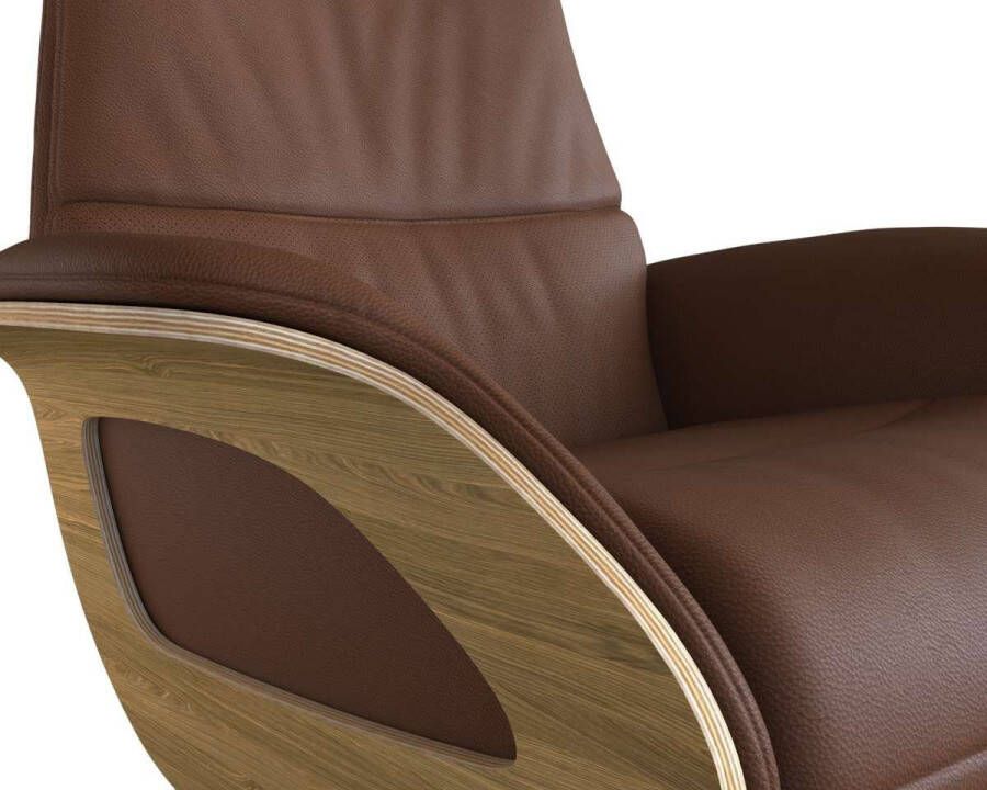 FLEXLUX Relaxfauteuil Clement praktische elektrische fauteuil Maat M elektrische rug- en voetensteun accu armleuning Eiken aluminium voet - Foto 2