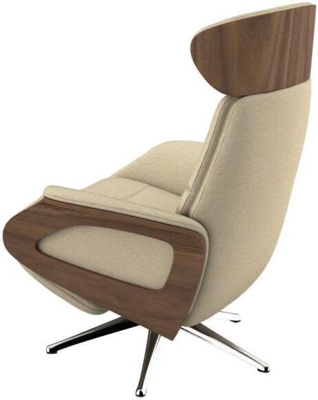 FLEXLUX Relaxfauteuil Clement praktische elektrische fauteuil Maat M elektrische rug- en voetensteun accu armleuning Walnoot aluminium voet - Foto 3