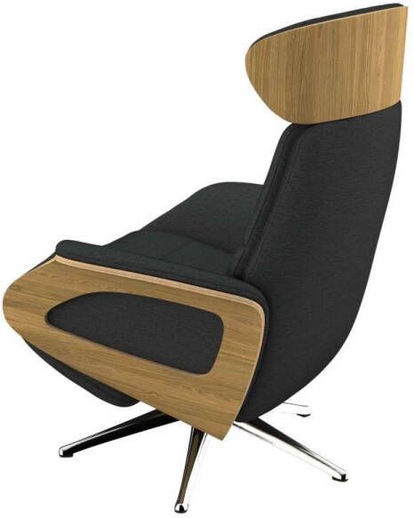 FLEXLUX Relaxfauteuil Clement praktische elektrische fauteuil Maat M elektrische rug- en voetensteun accu armleuning Eiken aluminium voet - Foto 3