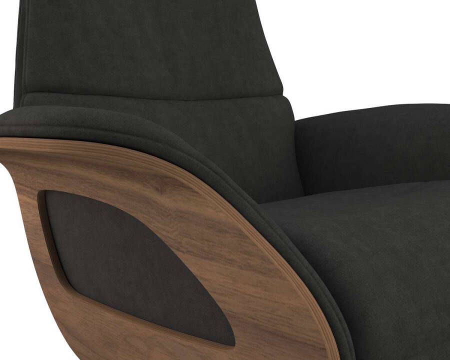 FLEXLUX Relaxfauteuil Clement praktische elektrische fauteuil Maat M elektrische rug- en voetensteun accu armleuning Walnoot zwarte poot - Foto 2