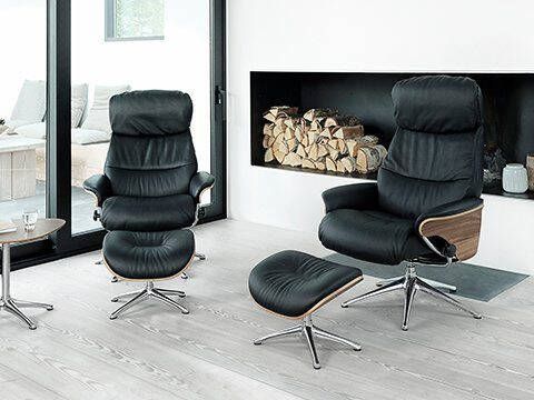 FLEXLUX Relaxfauteuil Relaxchairs Aarhus Relaxfunctie & verstelling van hoofdsteun en rugleuning armleuningen Eiken aluminium voet M - Foto 5