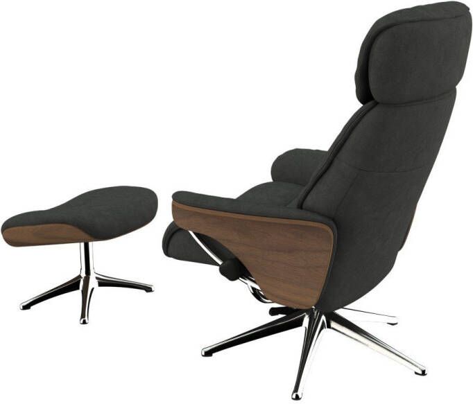 FLEXLUX Relaxfauteuil Relaxchairs Aarhus Relaxfunctie & verstelling van hoofdsteun en rugleuning armleuningen Walnoot aluminium voet M - Foto 4