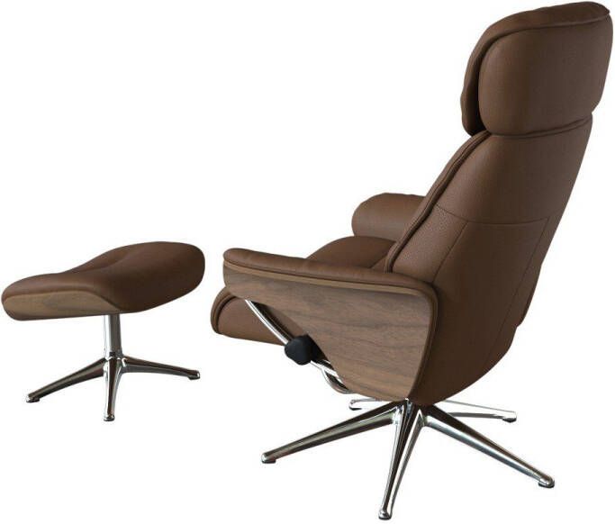 FLEXLUX Relaxfauteuil Relaxchairs Aarhus Relaxfunctie & verstelling van hoofdsteun en rugleuning armleuningen Walnoot aluminium voet M - Foto 4