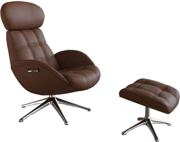 FLEXLUX Relaxfauteuil Relaxchairs Chester Rugleuning & hoofdsteun verstelbaar draaibaar aluminium voet - Foto 3