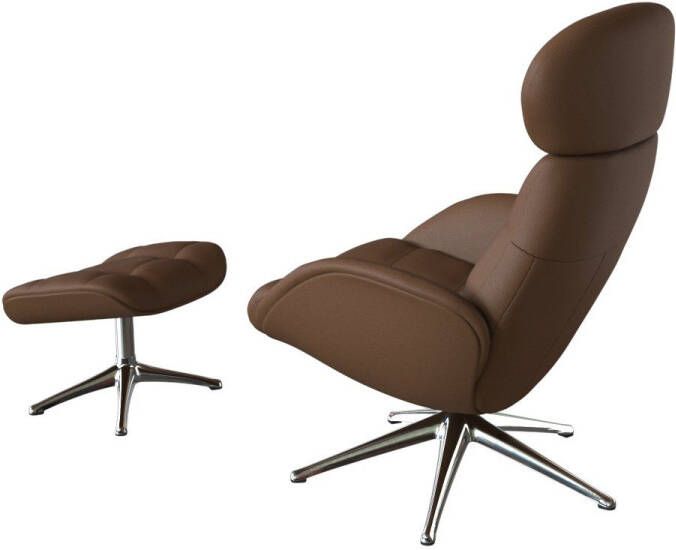 FLEXLUX Relaxfauteuil Relaxchairs Chester Rugleuning & hoofdsteun verstelbaar draaibaar aluminium voet - Foto 4