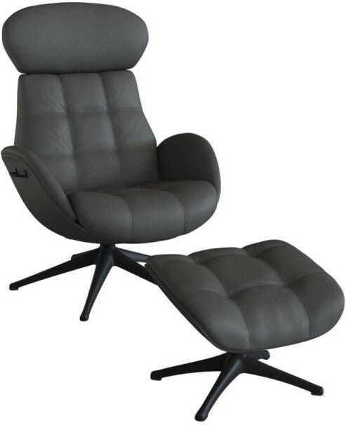 FLEXLUX Relaxfauteuil Relaxchairs Chester Rugleuning & hoofdsteun verstelbaar draaibaar zwarte voet - Foto 4