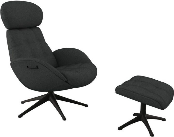 FLEXLUX Relaxfauteuil Relaxchairs Chester Premium comfort rug- en hoofdeindeverstelling draaibaar voet zwart - Foto 3