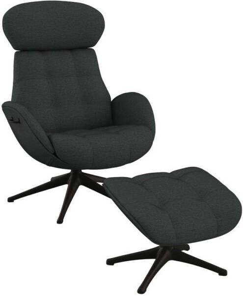 FLEXLUX Relaxfauteuil Relaxchairs Chester Rugleuning & hoofdsteun verstelbaar draaibaar zwarte voet - Foto 5
