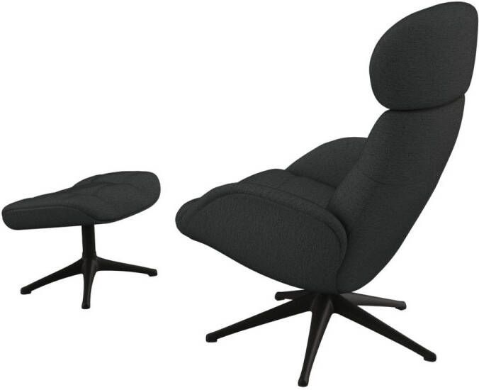 FLEXLUX Relaxfauteuil Relaxchairs Chester Rugleuning & hoofdsteun verstelbaar draaibaar zwarte voet - Foto 4