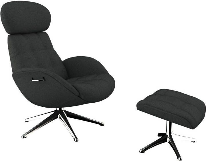 FLEXLUX Relaxfauteuil Chester relaxfauteuil premium comfort Scandi draaibaar Premium comfort rug- en hoofdeindeverstelling draaibaar voet zwart - Foto 4