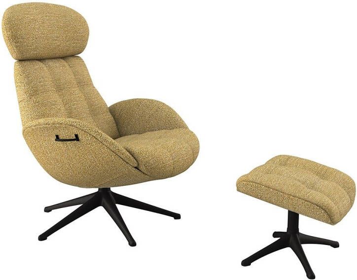 FLEXLUX Relaxfauteuil Relaxchairs Chester Rugleuning & hoofdsteun verstelbaar draaibaar zwarte voet - Foto 3