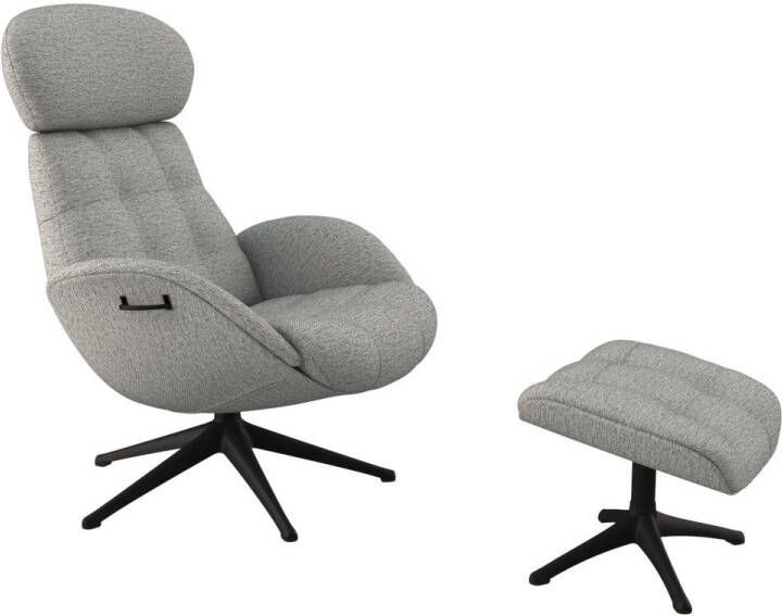 FLEXLUX Relaxfauteuil Relaxchairs Chester Rugleuning & hoofdsteun verstelbaar draaibaar zwarte voet - Foto 3