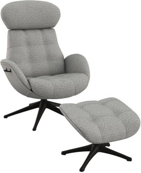 FLEXLUX Relaxfauteuil Relaxchairs Chester Rugleuning & hoofdsteun verstelbaar draaibaar zwarte voet - Foto 5