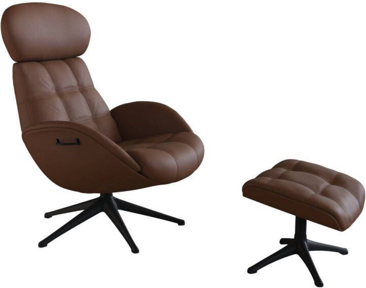 FLEXLUX Relaxfauteuil Relaxchairs Chester Rugleuning & hoofdsteun verstelbaar draaibaar zwarte voet - Foto 3