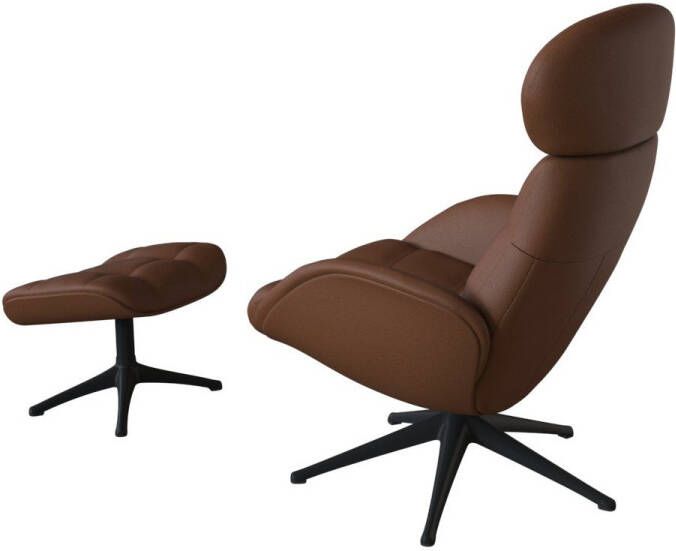 FLEXLUX Relaxfauteuil Relaxchairs Chester Rugleuning & hoofdsteun verstelbaar draaibaar zwarte voet - Foto 4