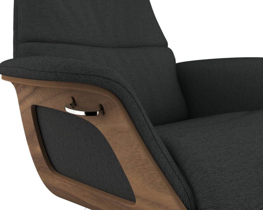 FLEXLUX Relaxfauteuil Clement Relaxstuhl Polstersessel Liegesessel TV-Stuhl Rugleuning & hoofdsteun verstelbaar draaibaar armleuningen Walnoot aluminium voet M - Foto 2