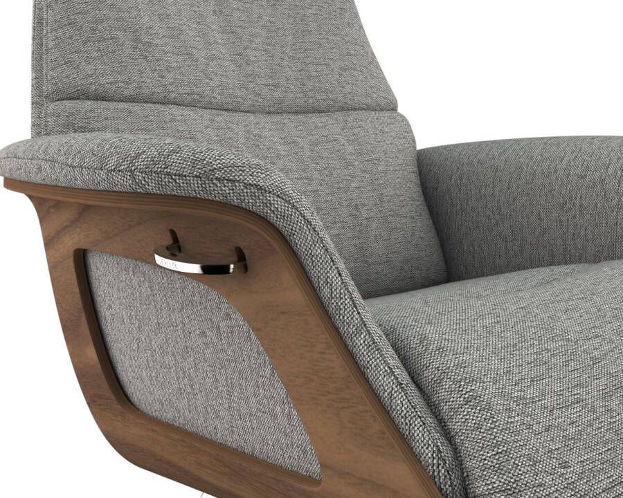 FLEXLUX Relaxfauteuil Clement Relaxstuhl Polstersessel Liegesessel TV-Stuhl Rugleuning & hoofdsteun verstelbaar draaibaar armleuningen Walnoot aluminium voet M - Foto 2