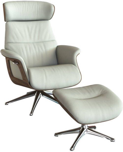 FLEXLUX Relaxfauteuil Clement Relaxstuhl Polstersessel Liegesessel TV-Stuhl Rugleuning & hoofdsteun verstelbaar draaibaar armleuningen Walnoot aluminium voet M - Foto 5