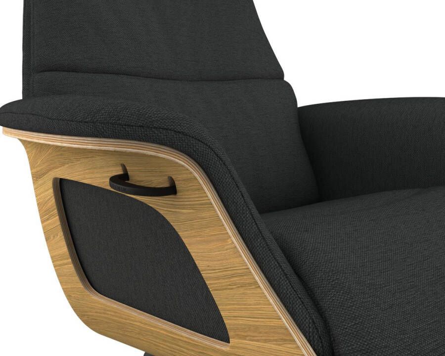 FLEXLUX Relaxfauteuil Clement rug- en hoofdverstelling ergonomisch Airchannels Rug- & hoofdsteunverstelling draaibaar armleuning eik zwart voet - Foto 2