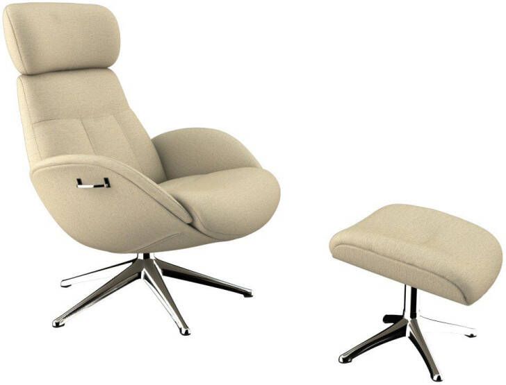 FLEXLUX Relaxfauteuil Relaxchairs Elegant Eersteklas comfort rug- en hoofdsteunverstelling draaibaar aluminium voet - Foto 3