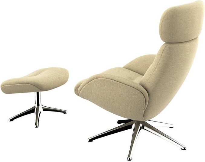 FLEXLUX Relaxfauteuil Relaxchairs Elegant Eersteklas comfort rug- en hoofdsteunverstelling draaibaar aluminium voet - Foto 4