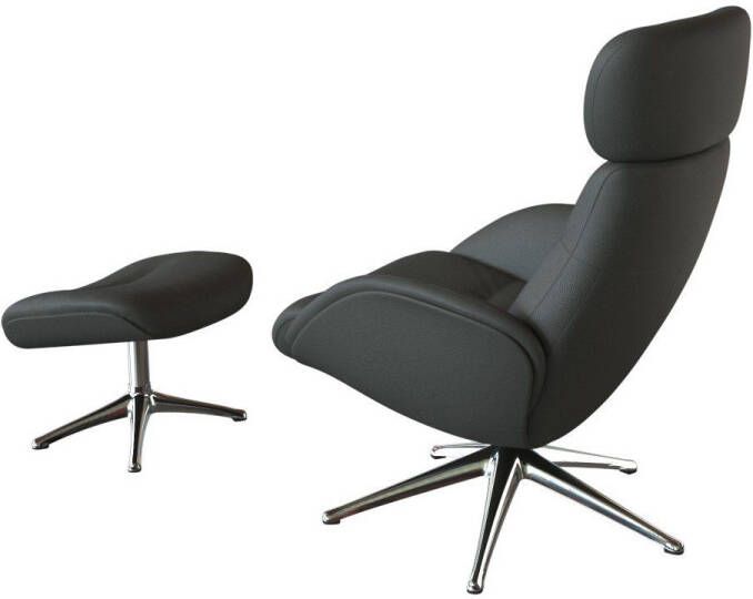 FLEXLUX Relaxfauteuil Relaxchairs Elegant Eersteklas comfort rug- en hoofdsteunverstelling draaibaar aluminium voet - Foto 4