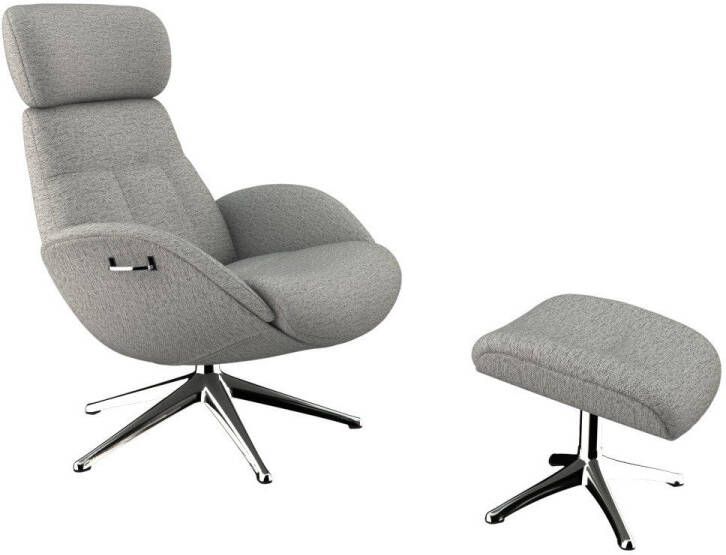 FLEXLUX Relaxfauteuil Relaxchairs Elegant Eersteklas comfort rug- en hoofdsteunverstelling draaibaar aluminium voet - Foto 3