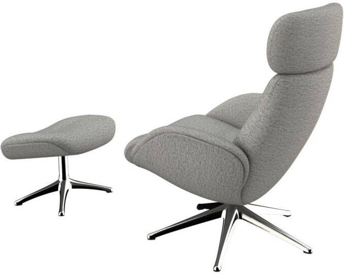 FLEXLUX Relaxfauteuil Relaxchairs Elegant Eersteklas comfort rug- en hoofdsteunverstelling draaibaar aluminium voet - Foto 4