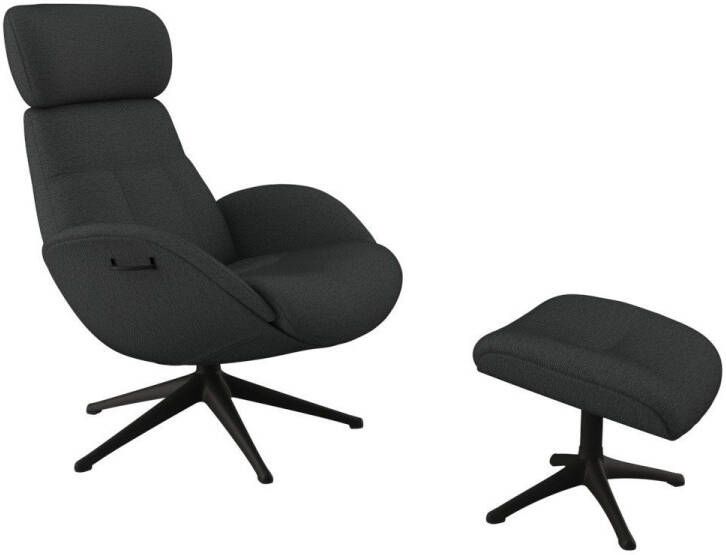 FLEXLUX Relaxfauteuil Relaxchairs Elegant Eersteklas comfort rug- en hoofdsteunverstelling draaibaar zwarte voet - Foto 3