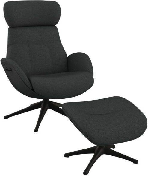 FLEXLUX Relaxfauteuil Relaxchairs Elegant Eersteklas comfort rug- en hoofdsteunverstelling draaibaar zwarte voet - Foto 5