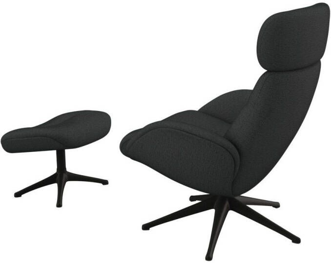 FLEXLUX Relaxfauteuil Relaxchairs Elegant Eersteklas comfort rug- en hoofdsteunverstelling draaibaar zwarte voet - Foto 4