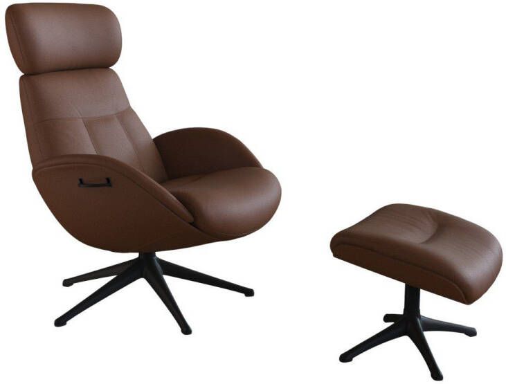 FLEXLUX Relaxfauteuil Relaxchairs Elegant Eersteklas comfort rug- en hoofdsteunverstelling draaibaar zwarte voet - Foto 3