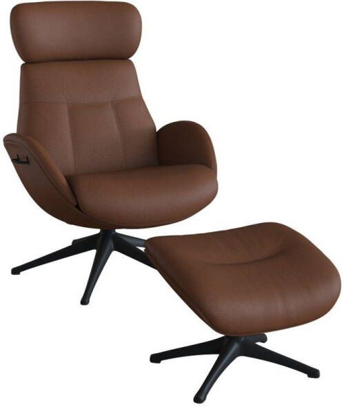 FLEXLUX Relaxfauteuil Relaxchairs Elegant Eersteklas comfort rug- en hoofdsteunverstelling draaibaar zwarte voet - Foto 5